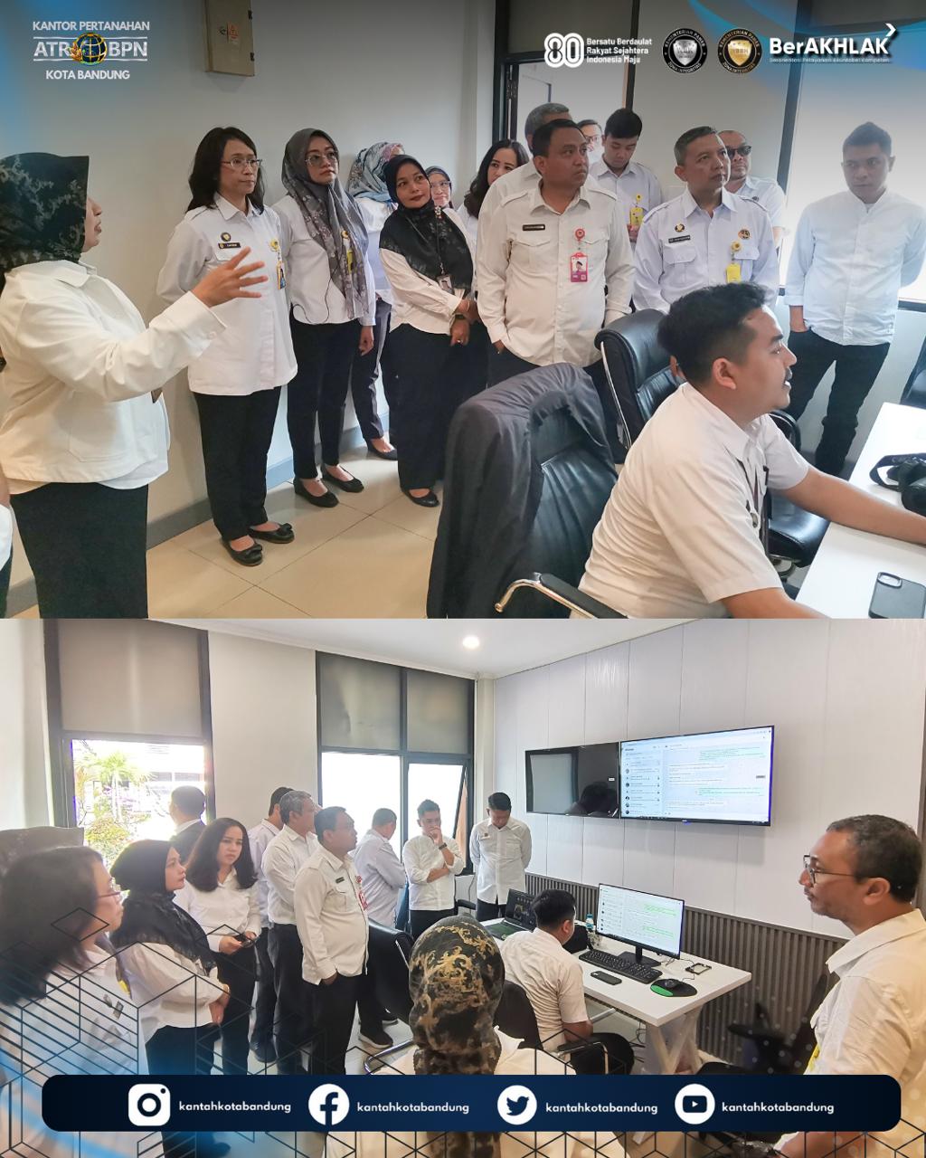 Kepala Kantah Bandung Tinjau Command Center, Pastikan Layanan Aduan Masyarakat Berjalan Efektif